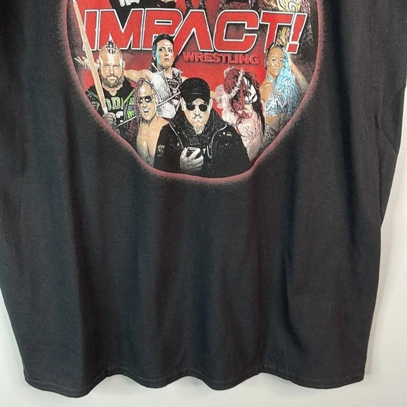 IMPACT WRESTLING Mens Collage Graphic Crewneck T-Shirt Black TNA WWE Size Large - Picture 5 of 11